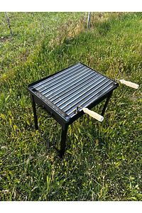 12 Kg Demir 40x50 Oluklu Köfteci Izgaralı Mangal Geçmeli Portatif Ayaklı 55 Cm Ayaklar ürün fotoğrafı
