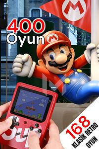 SUP Çift Kol 400 Nostalji Oyunlu Mini Atari Gameboy&Gamebox Oyun Konsolu Gameboy Atari Nintendo 3DS ürün fotoğrafı