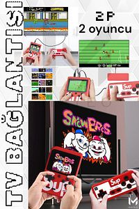 SUP Çift Kol 400 Nostalji Oyunlu Mini Atari Gameboy&Gamebox Oyun Konsolu Gameboy Atari Nintendo 3DS ürün fotoğrafı