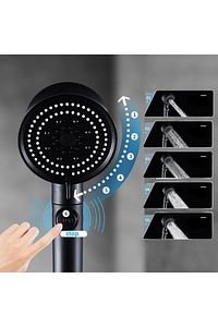 Turbo Fan Pervaneli 5 Fonksiyonlu Star Stop Su Tasarruflu Duş Başlığı Pervaneli Turbo El Duşu Siyah ürün fotoğrafı