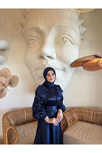 CİNDY LACİVERT TESETTÜR ABİYE ürün fotoğrafı