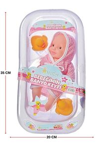 Roza Banyo Setli Bebek – Küvetli Ördekli Bornozlu – Yaz Eğlencesi Serisi ürün fotoğrafı