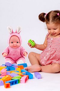 Konuşan Tavşanlı Et Bebek – Mavi/pembe/beyaz Renk Seçenekli – Yazlık Oyuncak ürün fotoğrafı