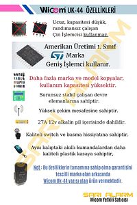 Uk-44 Unıversal Akıllı Öğrenebilen Kepenk-otopark Kumandası 434mhz ( Sarı Alarm Güvencesiyle ) ürün fotoğrafı