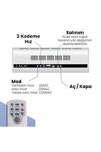 2200 W Süper Sessiz Ptc Seramik Isıtıcı Ve Vantilatör ürün fotoğrafı