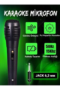 6.5mm Kablolu Dinamik Mikrofon Karaoke Hoparlörü Profesyonel Pc Müzik Kayıt Şarkı İçin El Mikrofonu ürün fotoğrafı