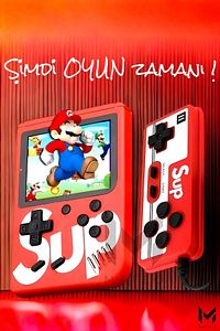 SUP Çift Kol 400 Nostalji Oyunlu Mini Atari Gameboy&Gamebox Oyun Konsolu Gameboy Atari Nintendo 3DS ürün fotoğrafı