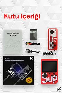 SUP Çift Kol 400 Nostalji Oyunlu Mini Atari Gameboy&Gamebox Oyun Konsolu Gameboy Atari Nintendo 3DS ürün fotoğrafı
