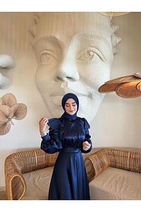 CİNDY LACİVERT TESETTÜR ABİYE ürün fotoğrafı