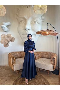 CİNDY LACİVERT TESETTÜR ABİYE ürün fotoğrafı