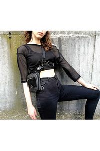 Handmade Deri Bel Ve Bacak Çantası (KÜÇÜK MODEL SİYAH) ürün fotoğrafı