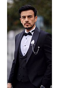 Damatlık Takım Elbise Smokin Siyah Slim Fit Full Set ürün fotoğrafı