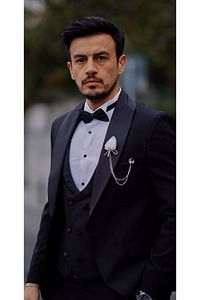 Damatlık Takım Elbise Smokin Siyah Slim Fit Full Set ürün fotoğrafı