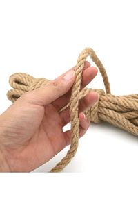 Tam Kesit 100 Metre Jüt Ip Kendir Halat 5 Mm Jut Halat-HasırIp-Kendir Ip-Salıncak Ipi 5 MM 100 METRE ürün fotoğrafı