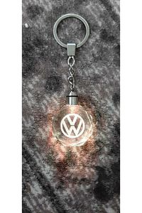 Volkswagen Logolu 7 Renk Yanan Led Işıklı 3d Araba Anahtarlığı Yedek Pil Hediye ürün fotoğrafı