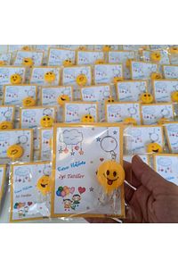 5 Adet Karne Hediyesi Işıklı Emoji Anahtarlık-çocuk Bayram Hediyelik-yarıyıl Sömestır Hediye ürün fotoğrafı