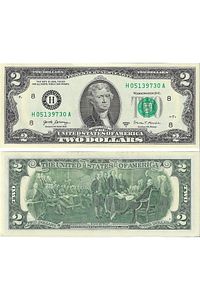 Amerika 2013 Yılı 2 Dolar Yabancı Kağıt Para Çil (UNC) Koleksiyon Para ürün fotoğrafı