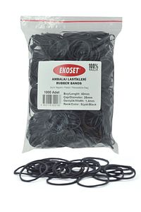 Siyah Paket Ambalaj Toka Para Lastiği 1000 Adet 40mm ürün fotoğrafı