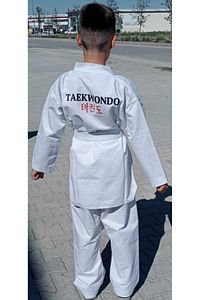 Tekvando Acemi Elbise Kıyafeti Dobok Beyaz Yaka ürün fotoğrafı