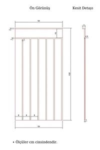 Dekoratif Duvar Paneli ( 54 X 100 Cm ) Boyanabilir Ahşap 8 Mm Ham Mdf Duvar Paneli ürün fotoğrafı
