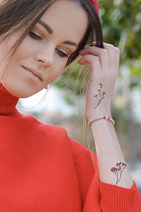 Botan Mini Bitki Desenler Geçici Dövme ürün fotoğrafı