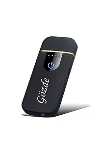 Sevgililer Gününe Özel Kişiye Özel Isım Baskılı Siyah Dokunmatik Usb Şarjlı Elektronik Çakmak ürün fotoğrafı