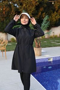 The Best 90 Cm Siyah Tesettür Mayo 2'li Set ürün fotoğrafı