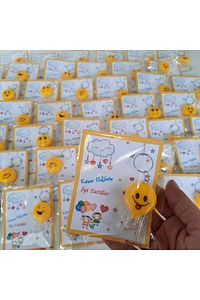 5 Adet Karne Hediyesi Işıklı Emoji Anahtarlık-çocuk Bayram Hediyelik-yarıyıl Sömestır Hediye ürün fotoğrafı