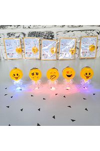 5 Adet Karne Hediyesi Işıklı Emoji Anahtarlık-çocuk Bayram Hediyelik-yarıyıl Sömestır Hediye ürün fotoğrafı