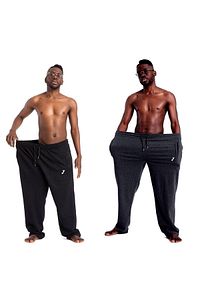 Pamuklu 2 Adet Büyük Beden Eşofman & Pijama Altı Siyah Gri ürün fotoğrafı