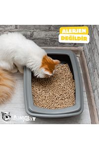 %100 Doğal Çam Peleti Kedi Kumu 50lt (25 KG) Tozsuz Çuval Gönderi (SOBA İÇİN UYGUNDUR) ürün fotoğrafı