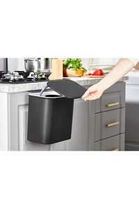 15 Litre Fonksiyonel Kapaklı Banyo Ve Mutfak Tezgahüstü Çöp Kovası Dolap Ve Duvar Aparatlı 15 Lt ürün fotoğrafı