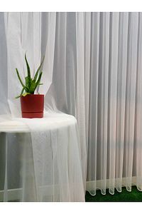 Naturel Bambu Ttm Şantuk Zemin 1x3 Sık Boru Pile Ütü Istemeyen Tül Perde ürün fotoğrafı