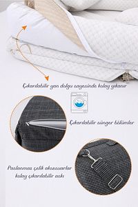 Umay Çantalı Taşınabilir Reflü Yatağı, Babynest, Anne Çantası - Dokuma Gri ürün fotoğrafı