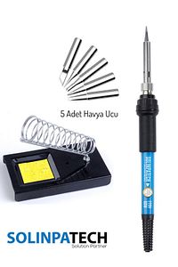 60w Sıcaklık Ayarlanabilir Seramik Rezistörlü Kalem Havya Lehim Makinası, Havya Standı Ve Havya Ucu ürün fotoğrafı
