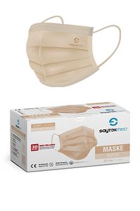 Meltblown Filtreli, Yassı Ipli, 3 Katlı Ten Rengi Cerrahi Maske (1KUTU/50 ADET) ürün fotoğrafı