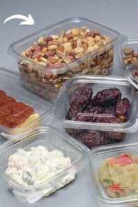 Plastik Sızdırmaz Kap 1000 Gr Cc Kullan At Tek Kullanımlık Plastik Kapaklı Kase 10 Adet ürün fotoğrafı