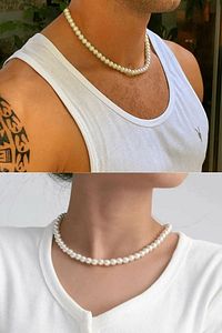 Unisex Parlak Kararmayan İnci Kolye ürün fotoğrafı