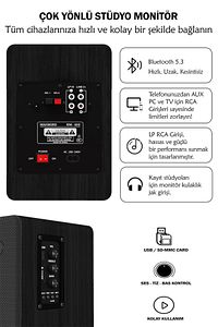 Rm-400bk Aktif Stüdyo Referans Monitörü 4 Inç Çift bluetooth Usb 140 Watt ürün fotoğrafı