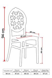 4 Adet Venüs Sandalye Siyah - Mutfak / Balkon / Bahçe Sandalyesi ürün fotoğrafı