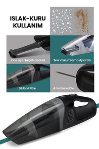 Automax Islak Kuru Taşınabilir Fırçalı Başlıklı Araç Tipi El Süpürgesi ürün fotoğrafı
