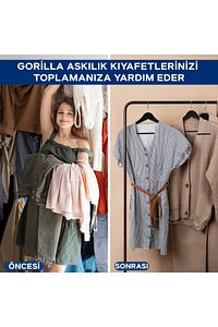 Ahşap Görünümlü Plastik Siyah Kıyafet Elbise Askısı Askılığı Gömlek Askısı Pantolon Askısı 10'lu ürün fotoğrafı