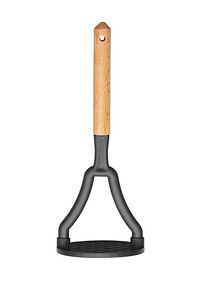 6'lı Ahşap Saplı Plastik Kepçe Kevgir Kaşık Spatula Ezici Ve Çırpıcı Siyah Servis Seti Dp-ahş01 ürün fotoğrafı