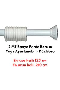 Metal Banyo Duş Perde Borusu 120x200cm ürün fotoğrafı