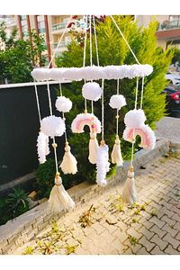 El Yapımı Makrome Bebek Dönencesi Beşik Yanı Süsü ürün fotoğrafı
