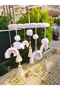 El Yapımı Makrome Bebek Dönencesi Beşik Yanı Süsü ürün fotoğrafı