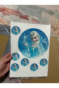 For Elsa Resimli Özel Yuvarlak Ve Kare Şekerli Kağıt Yenilebilir Kağıt Üzerine Resimli Pasta Baskısı ürün fotoğrafı