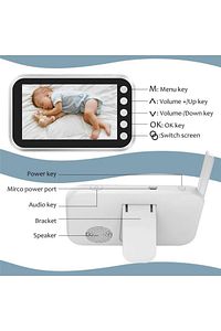 CT-LCD Ekranlı Gece Görüşlü Bebek Monitörü - Bebek Izleme Kamerası Oda Sıcaklığı Kontrollü Kablosuz ürün fotoğrafı