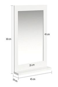 lavabo aynası 60x45 beyaz ( DİK ) ürün fotoğrafı