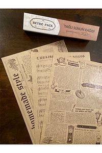 1 Kutuda 36 Adet Desenli Yağlı Kağıt-3 Farklı Desen-mix Kutu 2-sunum Kağıdı-vintage Sunum Kağıdı ürün fotoğrafı